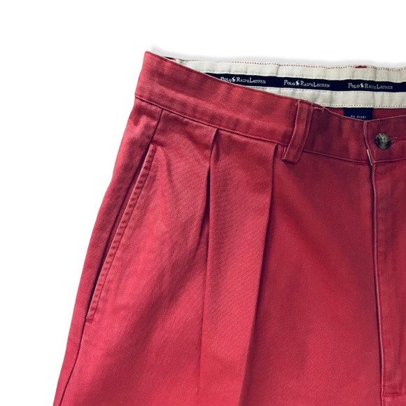 Ralph Lauren chino in Nantucket red, mens pleated chino pants 33x32 - Picture 5 of 16